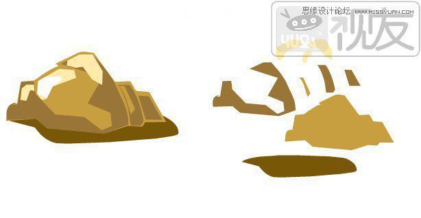 Flash繪制卡通風(fēng)格的石頭和山脈,PS教程,思緣教程網(wǎng)